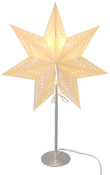 Seasonals Tischleuchte 1053 Leuchter "Stellar" creme Edelstahl E14 mit Schalter Zuleitung 1,8