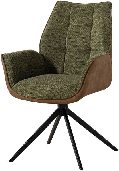 Drehstuhl 61x61x89 braun / grün HENRI #101