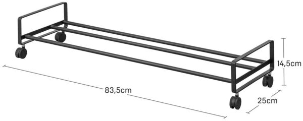 Yamazaki Schuhregal "Tower" aus Metall, mit Rollen, 83x14x27cm, Schuhständer, Schuhablage flach, rollbar für bis zu 4 Paar Schuhe