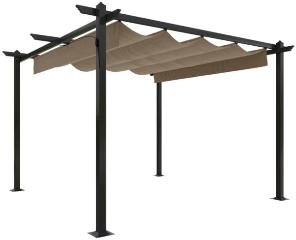 vidaXL Pavillon mit Ausziehbarem Dach 3x3 m Taupe 318536