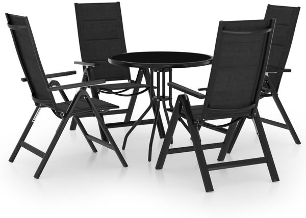 vidaXL 5-tlg. Bistro-Set Schwarz und Anthrazit 3070659