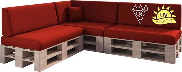 sunnypillow Palettenkissen Milano - 8er Set Palettenauflage mit abnehmbarem Bezug Kaltschaum, 8er Set Palettenkissen