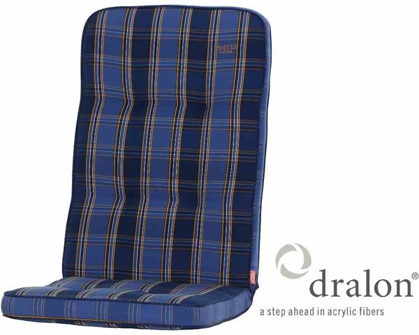 Tarent Auflage zu Sessel, 123 cm, Karo blau Bezug aus 100% Acryl-Dralon, Dessin 254