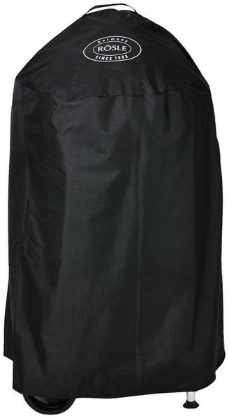 RÖSLE Holzkohle-Kugelgrill Abdeckhaube Smoker No. 1 F50/F50-S, Hochwertige Schutzhülle aus 100% Polyester, mit praktischem Klettverschluss zum Fixieren, wasserdicht, Schwarz