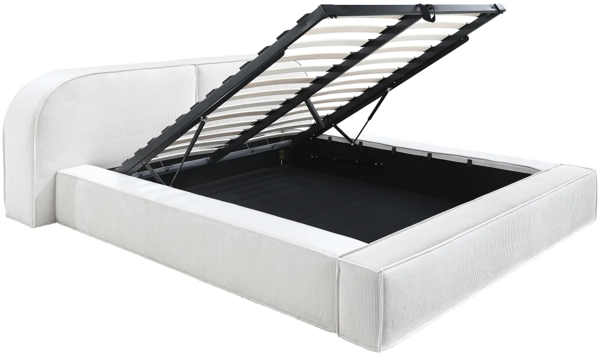 Vente-unique - Bett mit Bettkasten - 180 x 200 cm - Cord - Cremefarben - LIRABA von Maison Céphy Bild 5