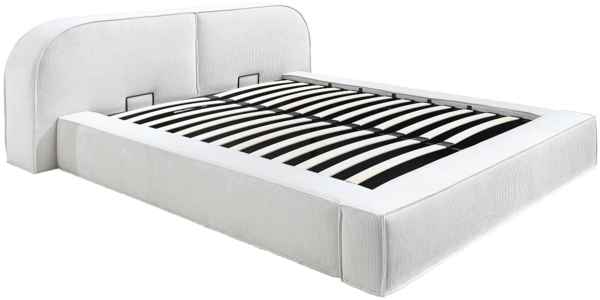 Vente-unique - Bett mit Bettkasten - 180 x 200 cm - Cord - Cremefarben - LIRABA von Maison Céphy Bild 4