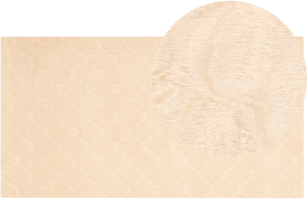 Kunstfellteppich Kaninchen beige 80 x 150 cm Shaggy GHARO