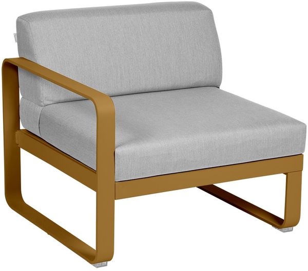 Bellevie Lounge 1-Sitzer Modul D2 Lebkuchen 79 Flanellgrau Links