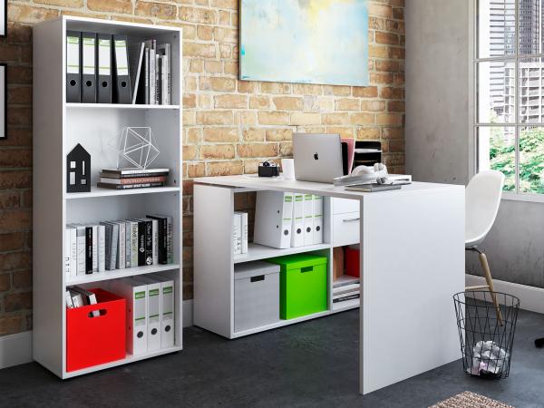 Büro-Set >Trio< in Weiß - 121x76x33cm (BxHxT)