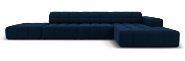 Micadoni Ecksofa Jennifer 5-Sitzer Rechts Samt Königsblau