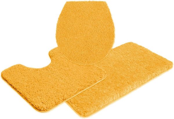 OTTO home Badematte Sanremo, Badvorleger, Badezimmer Teppich, sehr weich, Höhe 30 mm, rutschhemmend beschichtet, schnell trocknend, fußbodenheizungsgeeignet, Polyester, rechteckig, 3-tlg. Stand-WC Set, Badteppich, unifarben, rechteckig, rund & als 3-tl...