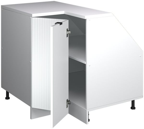 Dachschrägenschrank Eckschrank Rion Weiß Riffel 75.6 x 81.6 cm mit 1 Tür, Schrankkorpus 60 cm Tiefe Vicco Bild 4