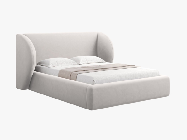 Micadoni Polsterbett Miley Samt Bluvel Silber 180x200