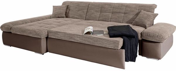 DOMO collection Ecksofa Moric B/T/H 300/172/80 cm, auch in Cord, L-Form, XXL-Format, wahlweise auch mit Bettfunktion und Armverstellung