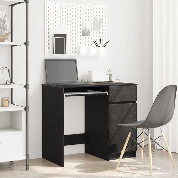 vidaXL Schreibtisch Schwarz Eichen-Optik 86x49x76 cm Holzwerkstoff 861824