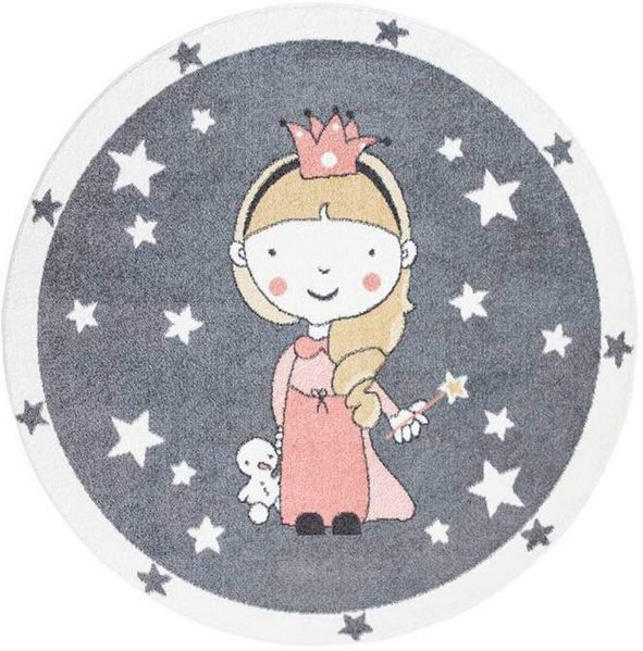 Carpet City Kinderteppich ANIME893, rund, Höhe: 11 mm, Kinderzimmer Teppich Modern mit lustigen Cartoon-Figuren, Multi