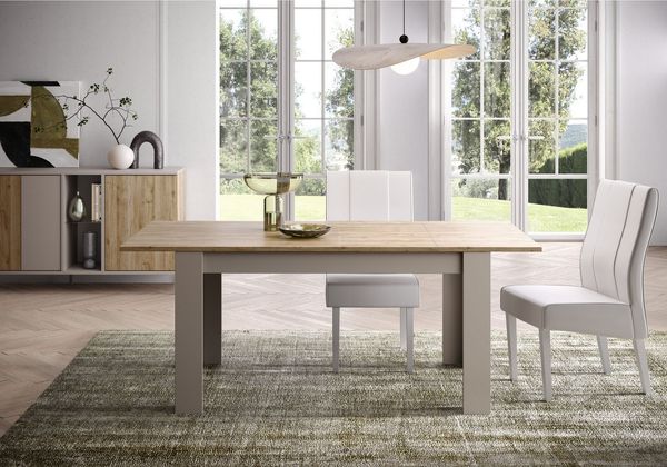 INOSIGN Esstisch Gent 137x90 cm, Küchentisch, Esszimmertisch, zweifarbig, moderner rechteckiger Esstisch, ausziehbar, erweiterbar auf 185 cm