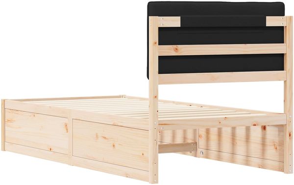 vidaXL Bettgestell mit gepolstertem Kopfteil Schwarz 90 x 190 cm 877806 Bild 7