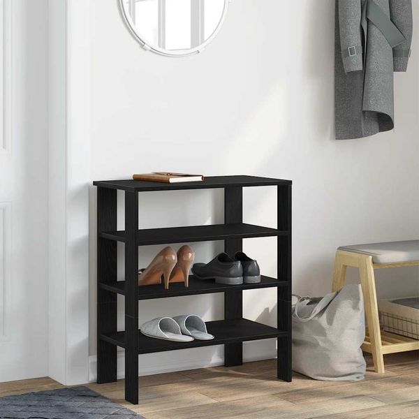 vidaXL Schuhregal Schwarz 61x32x70 cm Holzwerkstoff 859843