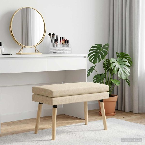 vidaXL Doppellagige Bank Creme 80 x 40 x 47 cm Stoff 42038438