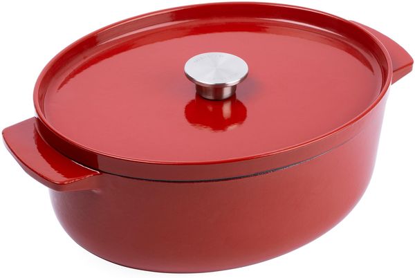 KitchenAid CC006063-001 Bräter mit Deckel - Oval 30cm Rot Rot