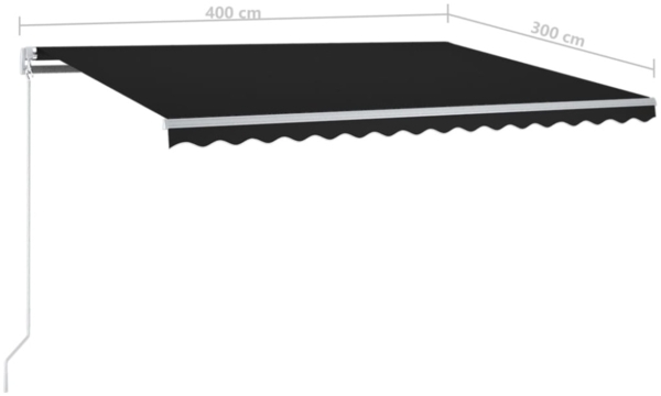 vidaXL Markise Automatisch Einziehbar mit Pfosten 4x3 m Anthrazit 3069949 Bild 8