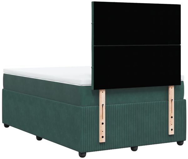 vidaXL Boxspringbett mit Matratze Dunkelgrün 120x200 cm Samt 3294613 Bild 8