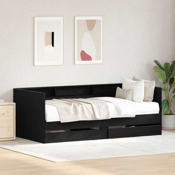 vidaXL Tagesbett Schwarz Eichen-Optik 90 x 190 cm Holzwerkstoff 3334004