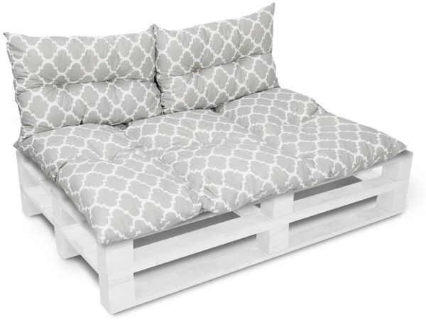 Amilian Dekokissen - Bankauflage - Gartenbankauflage - 80x120cm + 2 x 40x60cm, 3er Set - Gartenbankauflage - Pallettensitzkissen - Bankkissen