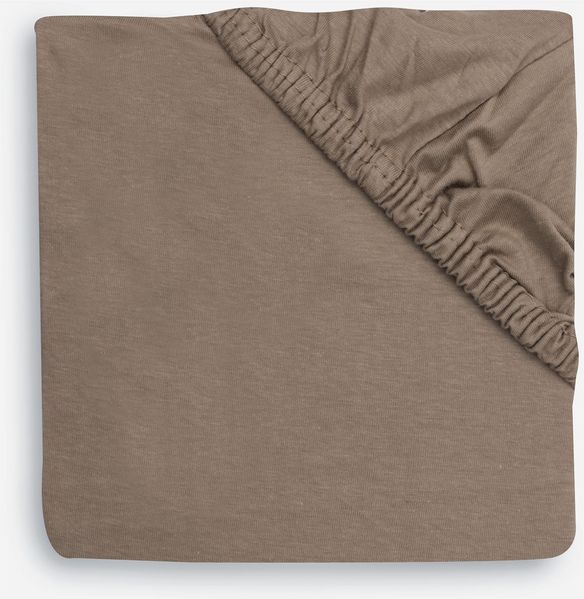 Jollein Spannbettlaken Jersey Rund - Ø95cm - Für Laufgitter - 100% Baumwolle - Mit Gummizug - Milky Coffee