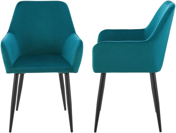 Esszimmerstuhl Hollola 2er Set Türkis [en. casa]