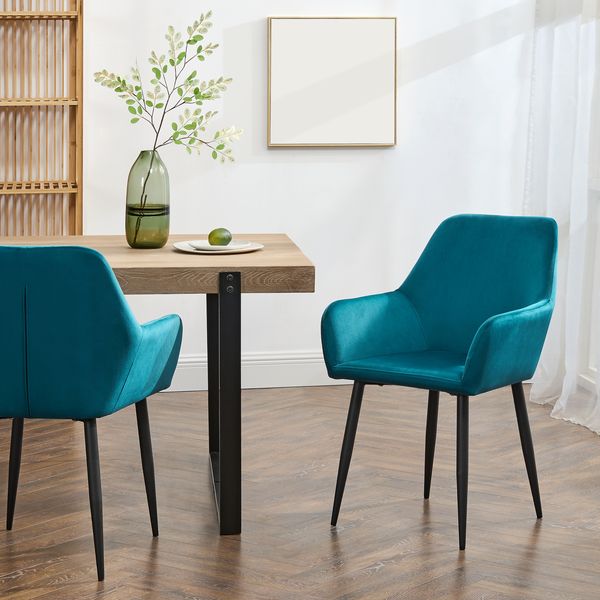 Esszimmerstuhl Hollola 2er Set Türkis [en. casa]