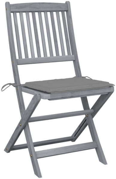 vidaXL Klappbare Gartenstühle 4 Stk. mit Kissen Massivholz Akazie 3064564 Bild 5