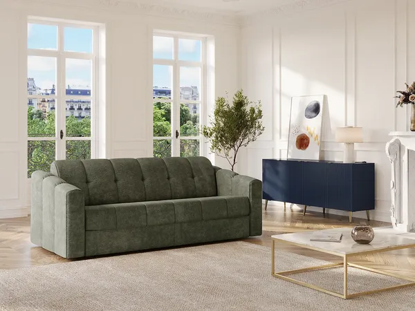 Vente-unique - DARIELO Sofa Stoff Grün - B 223 cm95 cm x H 90 cm x L 190 cm