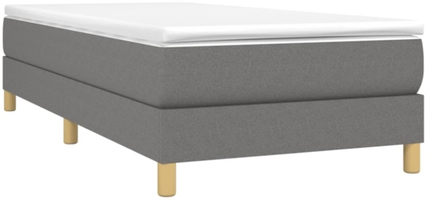 vidaXL Boxspringbett mit Matratze Dunkelgrau 100x200 cm Stoff 3144152 Bild 2