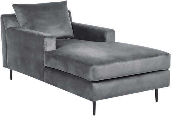 Chaiselongue Samtstoff grau schwarz GUERET