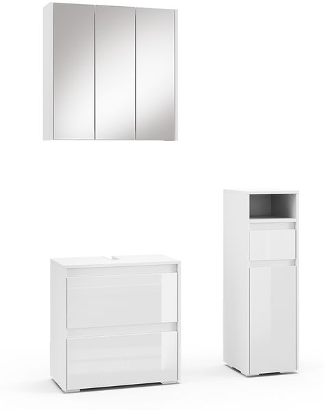 Badmöbel-Set Majest Weiß 3 Teile Vicco