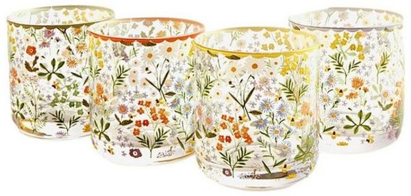 Next Tumbler-Glas 4er-Set Maisie Tumbler-Gläser mit Blumenmuster, 1-tlg, Glas