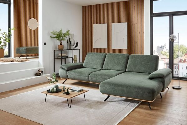 Die PlanBar Ecksofa ZE-EM18063, Breite 322 cm, 2 Teile, wahlweise mit Sitztiefen- und Armteilverstellung