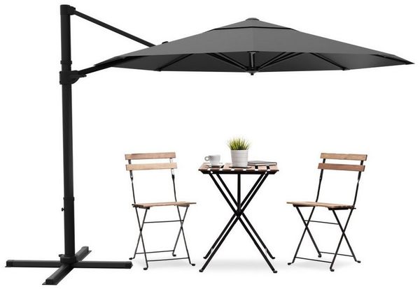 HOMALL Sonnenschirm 300x400 cm Ampelschirm mit Ständer, 360 Grad drehbar, UV-Schutz 50+, 300*400CM, φ330CM, 270*270CM, Gewicht 18-28KG, faltbar, geeignet für Garten, Terrasse, Schwimmbad