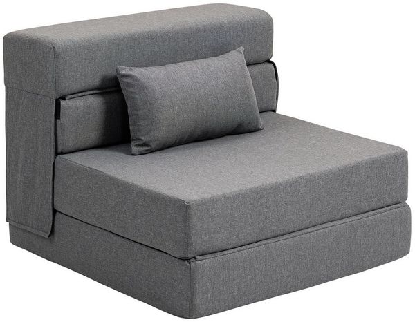 HOMCOM Schlafsofa Schlafsessel, Gästebett 1 Teile, 3-in-1 Schlafsessel, klappbar, platzsparend