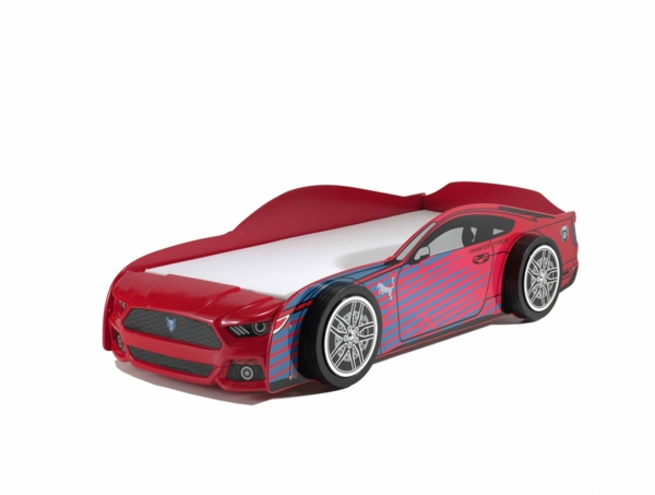 Autobett Kamala 227x111x60 Kinderbett Spielbett MDF Rot