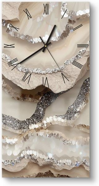 DEQORI Wanduhr 'Funkelnde Steinpracht' (Glas Glasuhr modern Wand Uhr Design Küchenuhr)