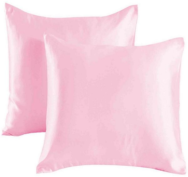 HAUSS SPOLE Kissenbezüge Mikrofaser Satin Kopfkissenbezug aus Satin für Haar und Haut, (2 Stück), 80x80 cm Satinkissenbezug für Haar und Haut mit Reißverschluss