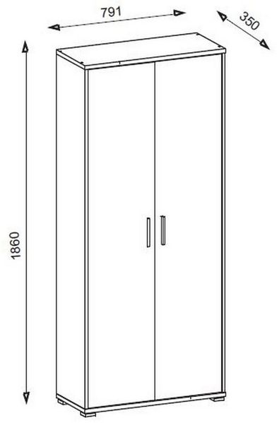 OFFICE LINE Aktenschrank in Weiß - Hoher Büroschrank mit 2 Türen - Modernes Büromöbel Komplettset - 79 x 186 x 35 cm (B/H/T)