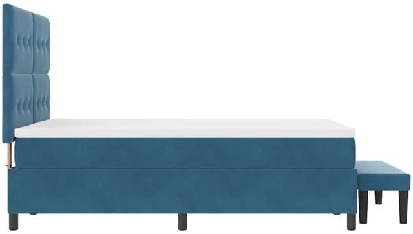 vidaXL Boxspringbett mit Kopfteil Dunkelblau 190 x 140 cm Samt 3344514 Bild 9