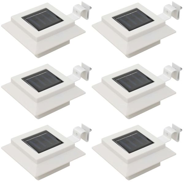 vidaXL Outdoor Solarleuchten 6 Stück LED Quadratisch 12 cm Weiß 44469