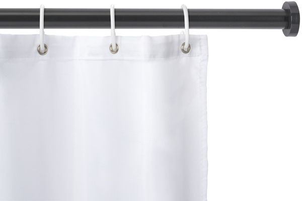 WENKO LUZ Teleskop Duschstange 110-185 cm, Schwarz, Aluminium rostfrei