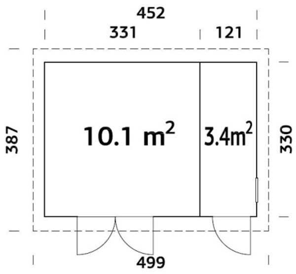 Palmako Gerätehaus Kalle 13,5 m² : Basic Bild 2