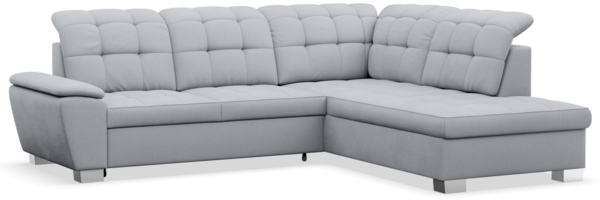 Selsey 'Jamaal' Ecksofa mit Schlaffunktion und Stauraum rechtsseitig, hellgrau